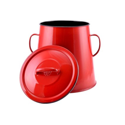 Smaltovaná nádoba na masť 10 litrov červený