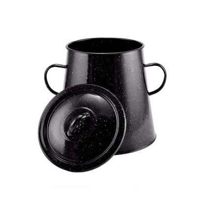 6363 6363 smaltovana nadoba na mast s objemom 5 litrov cierna