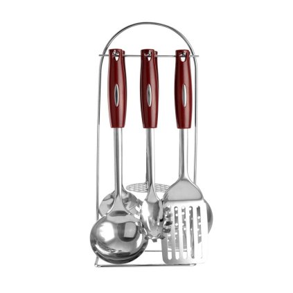 6-dielna servírovacia súprava z nehrdzavejúcej ocele + stojan