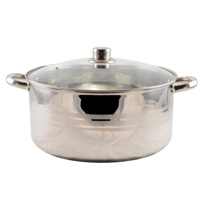 Nerezový hrniec 32 cm + sklenená pokrievka 10,5 litra