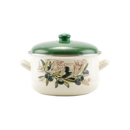 Smaltovaný hrniec Oliva 24 cm + pokrievka