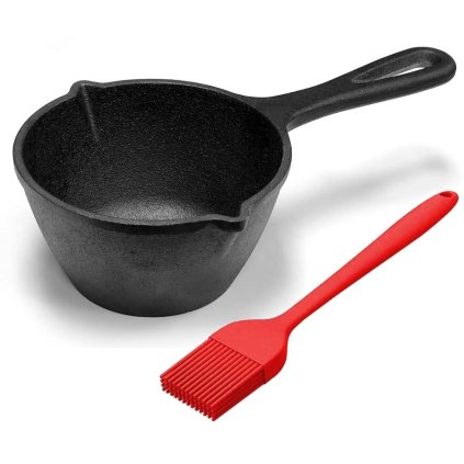 Liatinový hrniec na nakladanie, hrniec so silikónovou kefkou ~0,5 litra