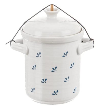 Orion Fermentačná nádoba z glazovanej hliny, modrobiela 2,8 l 127604