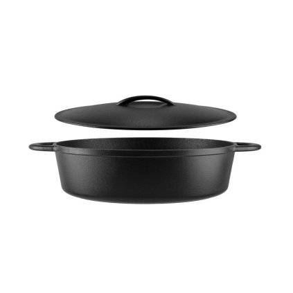 7671 7671 liatinovy hrniec 30 x 6 cm so zaoblenou rukovatou