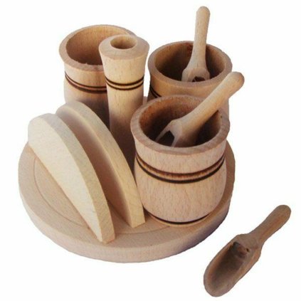 Drevený stojan na koreniny + držiak na obrúsky