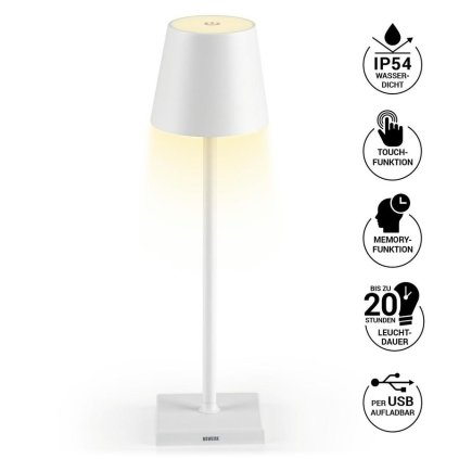 Stolová lampa N8Werk LED s dotykovým tlačidlom 3V biela