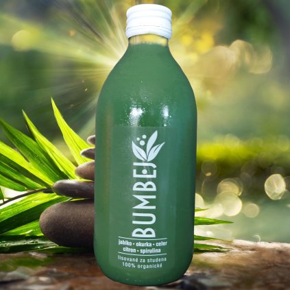 Jablko -celer-okurka-modrá spirulina (330ml)
