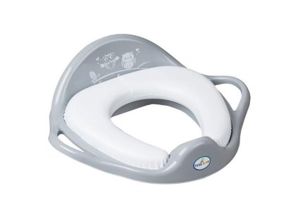 Detské sedadlo na WC mäkké Sovy sivé