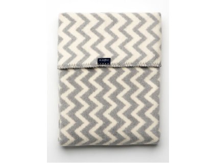 Detská bavlnená deka so vzorom Cik-Cak Womar 75x100 sivo-biela