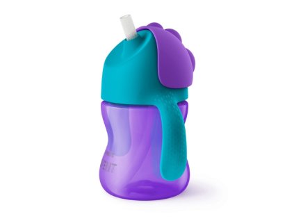 Kúzelný hrnček s ohybnou slamkou Avent 200 ml fialový