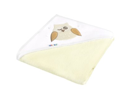 Detská osuška 80x80 Akuku béžová so sovou