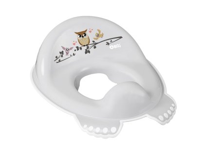 Detské sedadlo na WC protišmykové Múdra Sova sivé