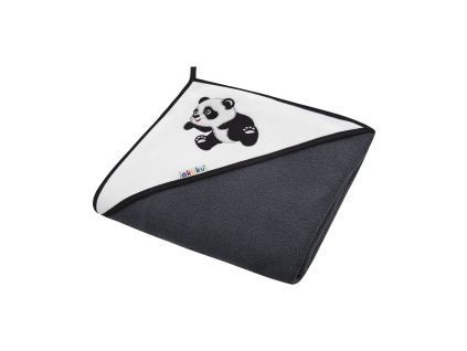 Detská osuška 100x100 Akuku černá s pandou