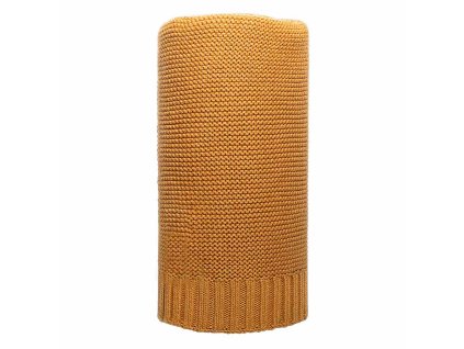 Bambusová pletená deka NEW BABY 100x80 cm horčicová