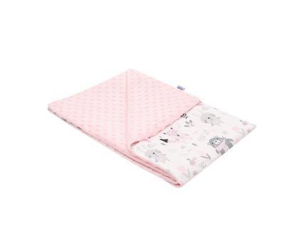 Detská deka z Minky New Baby Medvedíkovia ružová 80x102 cm