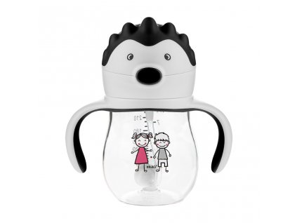 Kúzelná fľaška so slamkou a závažím Akuku 250 ml grey