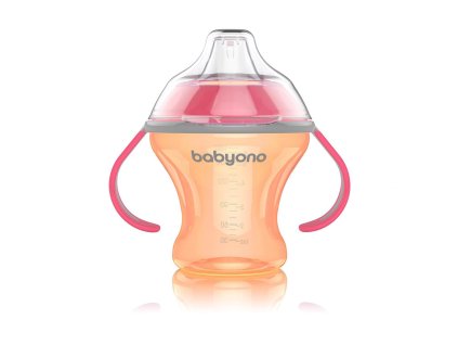 Netečúci hrnček s mäkkým náustkom Baby Ono 180 ml oranžový