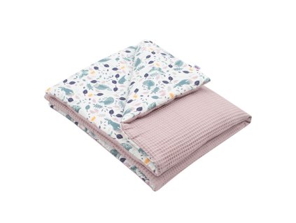 Detská deka s výplňou New Baby Vafle ružová králičky 80x102 cm