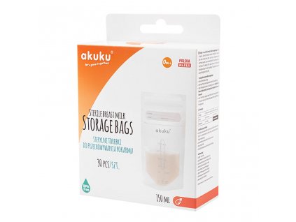 Sterilné vrecká pre skladovanie mlieka a pokrmov Akuku 150ml 30 ks