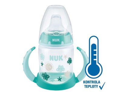 Dojčenská fľaša na učenie NUK s kontrolou teploty 150 ml zelená