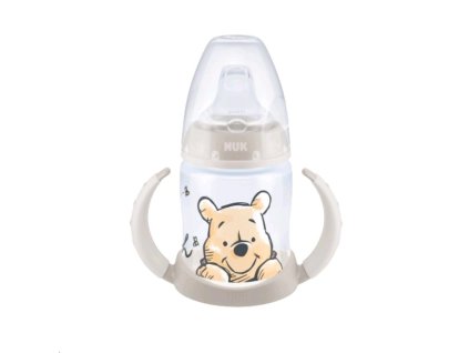 Dojčenská fľaša na učenie NUK Medvedík Pú s kontrolou teploty 150 ml béžová medvedík