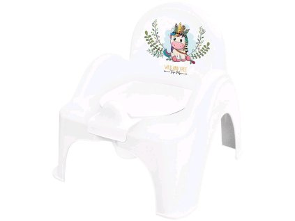 Hrajúci detský nočník s poklopom Wild & Free jednorožec biely