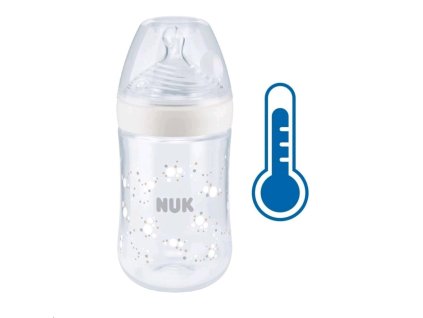 Dojčenská fľaša NUK Nature Sense s kontrolou teploty 260 ml biela