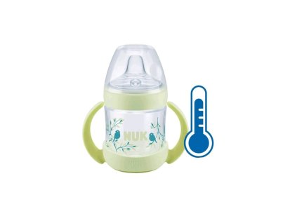 Dojčenská fľaša na učenie NUK Nature Sense s kontrolou teploty 150 ml zelená