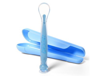 Silikónová lyžička s prísavkou Baby Ono modrá