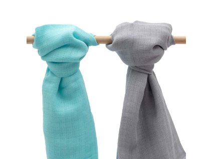 Bavlnené plienky New Baby 70x80 cm 2 ks sivá, tyrkysová