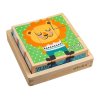 Skladacie edukačné drevené kocky v krabičke Akuku ZOO 9 ks