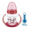 Dojčenská fľaša na učenie NUK Disney Mickey s kontrolou teploty 150 ml červená