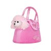 Detská plyšová hračka PlayTo Psík v kabelke ružová