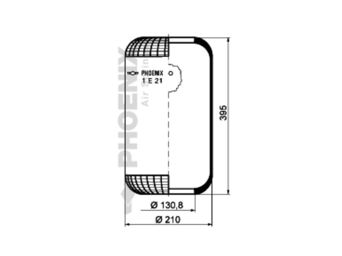 Měch zavěšení zadní Setra Mercedes 644N d=130 mm