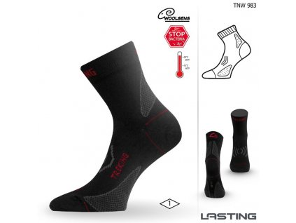 Ponožky Lasting TNW 75% Merino - černé