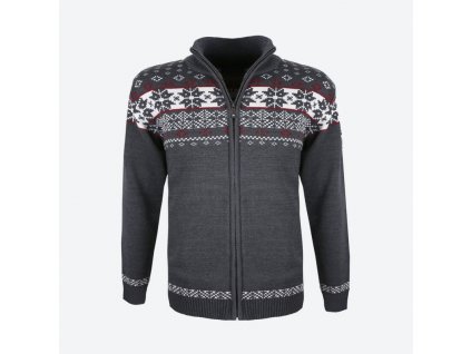 Svetr KAMA 50% Merino - Norský vzor 4045 - tmavě šedý