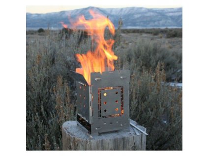 Titanový turistický vařič DŘÍVKÁČ Firebox Titanium G2 Folding Stove 450g