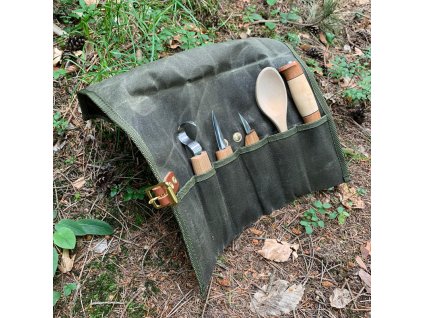 Obal na nože JUBÖ Bushcraft WAXED Wrap - zelený