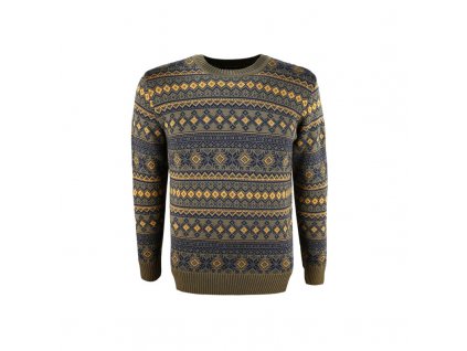 Svetr KAMA 100% Merino - Norský vzor 4057 - Dark Green