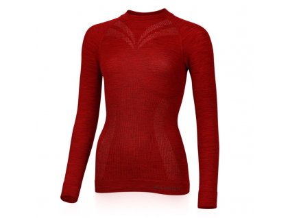 Dámské vlněné bezešvé Merino triko MATALA 160g - červená