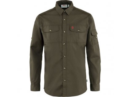 Plátěná košile FJÄLLRÄVEN Singi Trekking Shirt LS M - Dark Olive