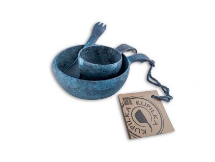 Kupilka Junior SET miska 330 ml + kuksa 120 ml + spork 165 - Blueberry (BLUE)
