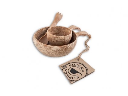 Kupilka Junior SET miska 330 ml + kuksa 120 ml + spork 165 - Original (BROWN)