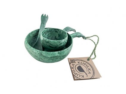 Kupilka Junior SET miska 330 ml + kuksa 120 ml + spork 165 - Conifer (GREEN)