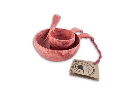 Kupilka Junior SET miska 330 ml + kuksa 120 ml + spork 165 - Cranberry (RED)