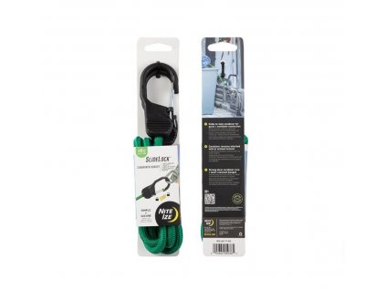 Gumicuk s uzamykací karabinou Nite Ize Slide Lock Carabiner Bungee - 121 cm, Zelený
