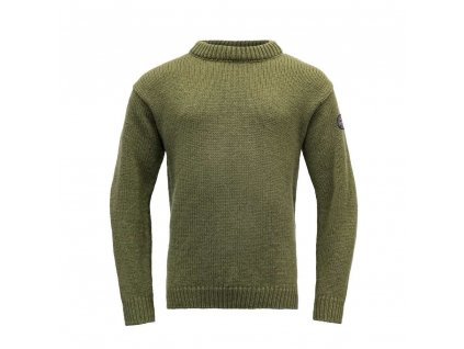 Vlněný svetr DEVOLD Nansen Wool Sweater - Olive