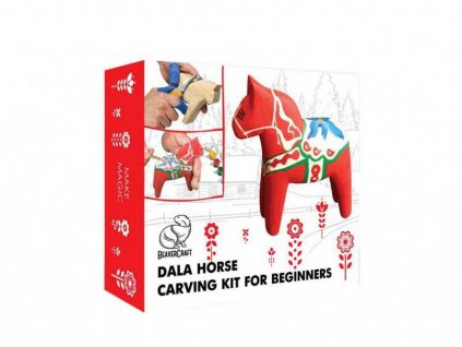 Dárková vyřezávací sada BeaverCraft DIY02 Koník - Dala Horse Carving Hobby Kit