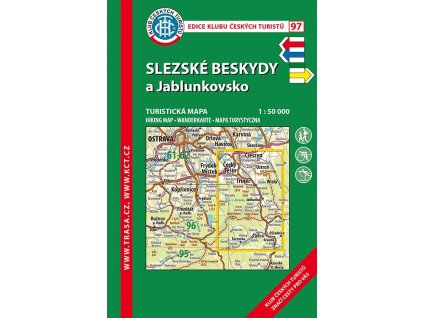 Laminovaná turistická mapa - Slezské Beskydy, Jablunkovsko 8. vydání, 2021