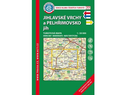 Laminovaná turistická mapa Jihlavské vrchy, Pelhřimovsko, 6.vydání, 2021